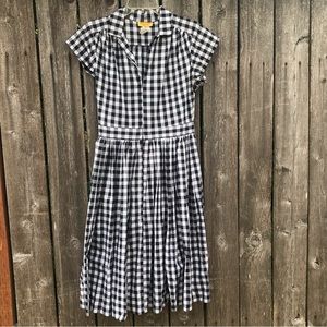 Bernie Dexter Black White Gingham Kelly Dress size Med Pinup Retro Clothing